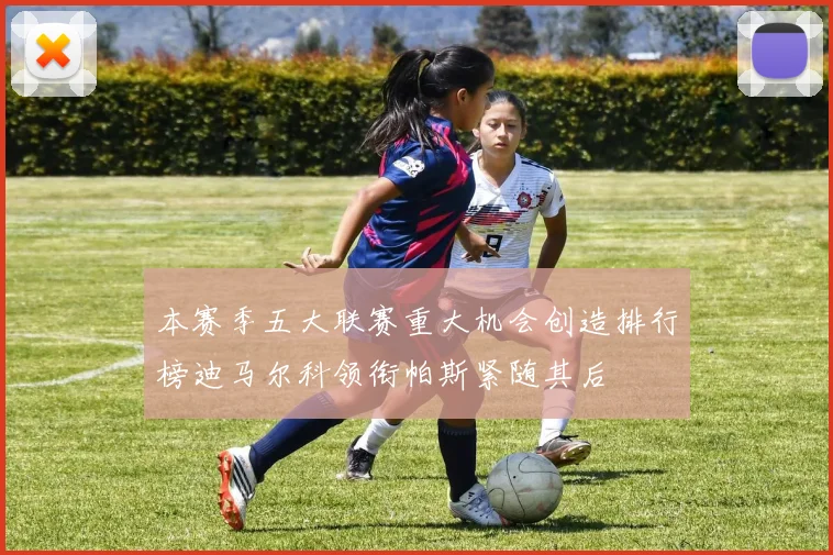 本赛季五大联赛重大机会创造排行榜迪马尔科领衔帕斯紧随其后